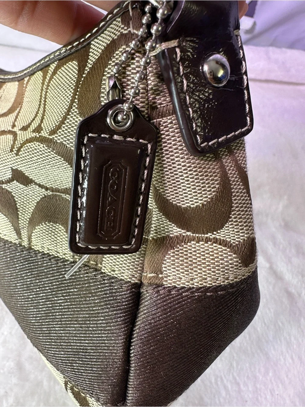 Coach Signature Canvas Shoulder Bag in Brown